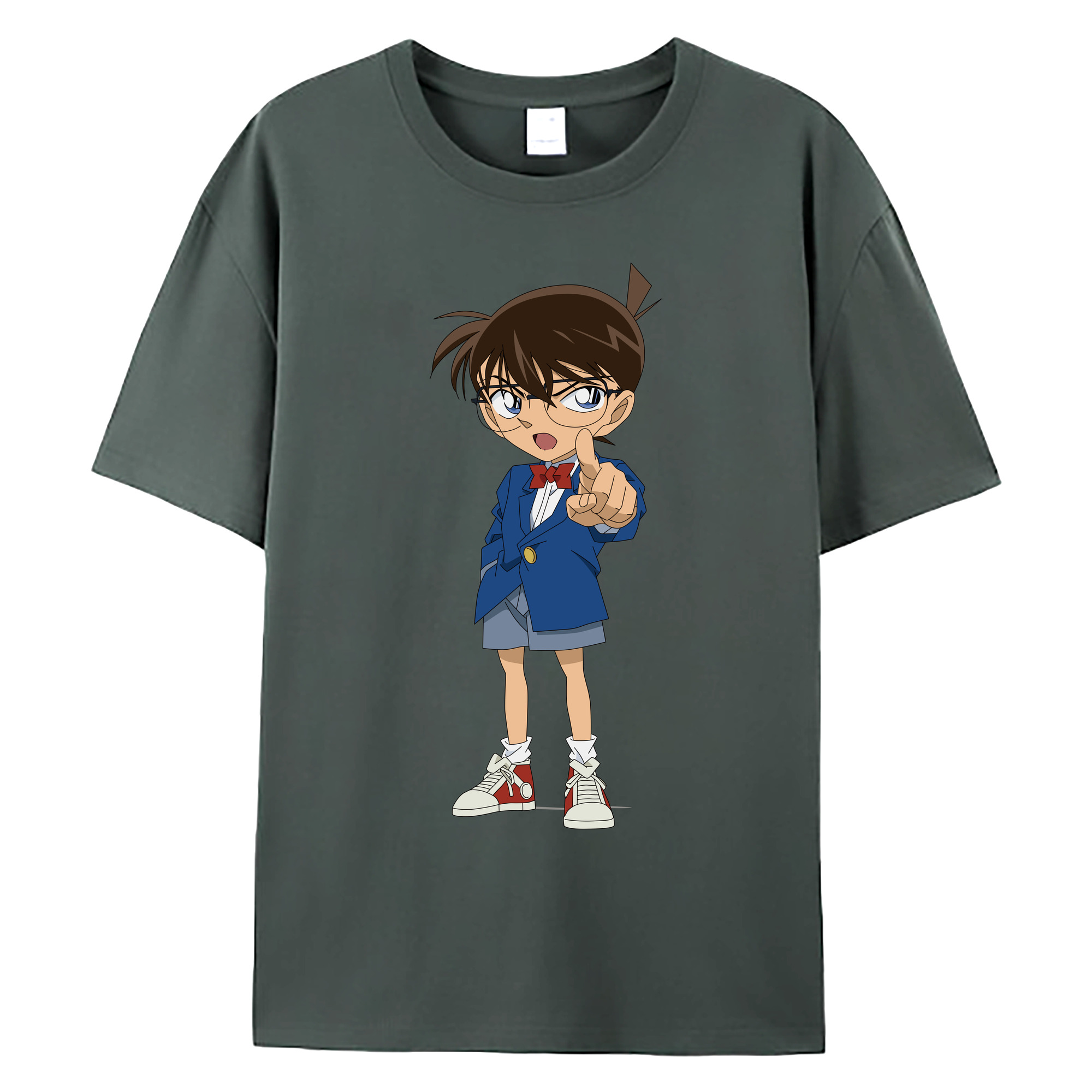 （画像用） 名探偵コナン 江戸川 コナン Detective Conan Conan Edogawa 綿100％ メンズ半袖Tシャツ｜肌触りやわらか＆通気性